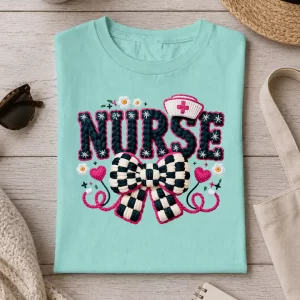 Nurse: Checkered Ribbon & Hat