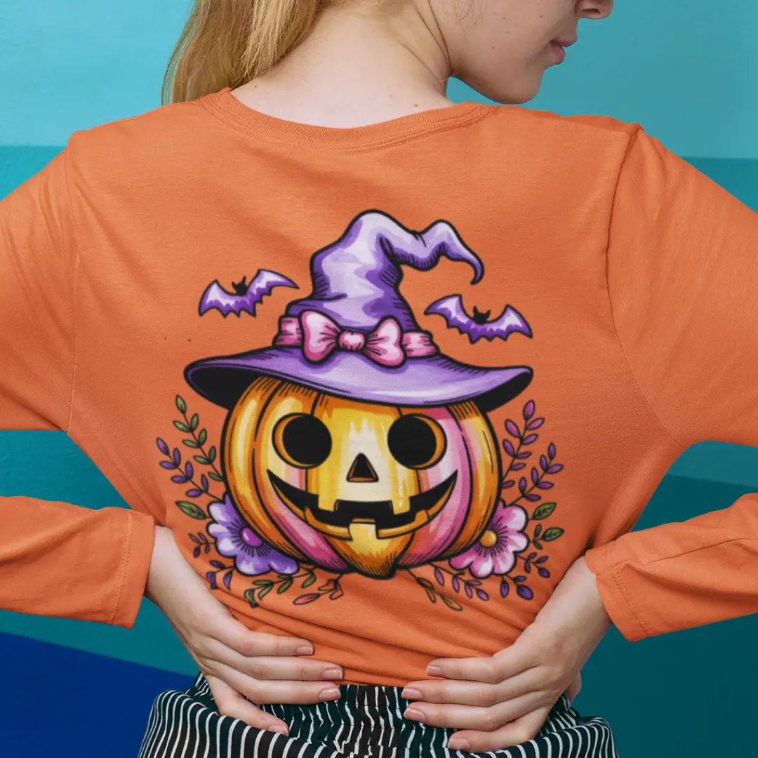 Halloween Pumpkin with Flowers - Image 3