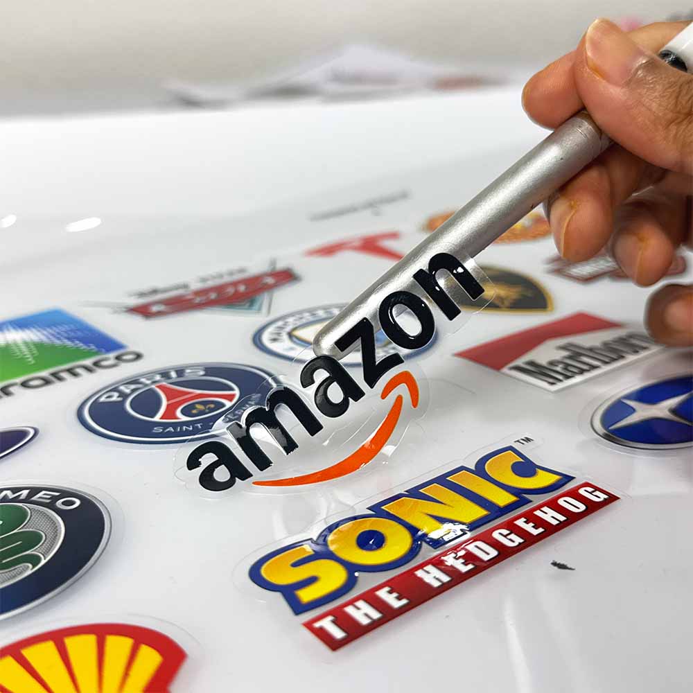 PET Transparent stickers cutting sample